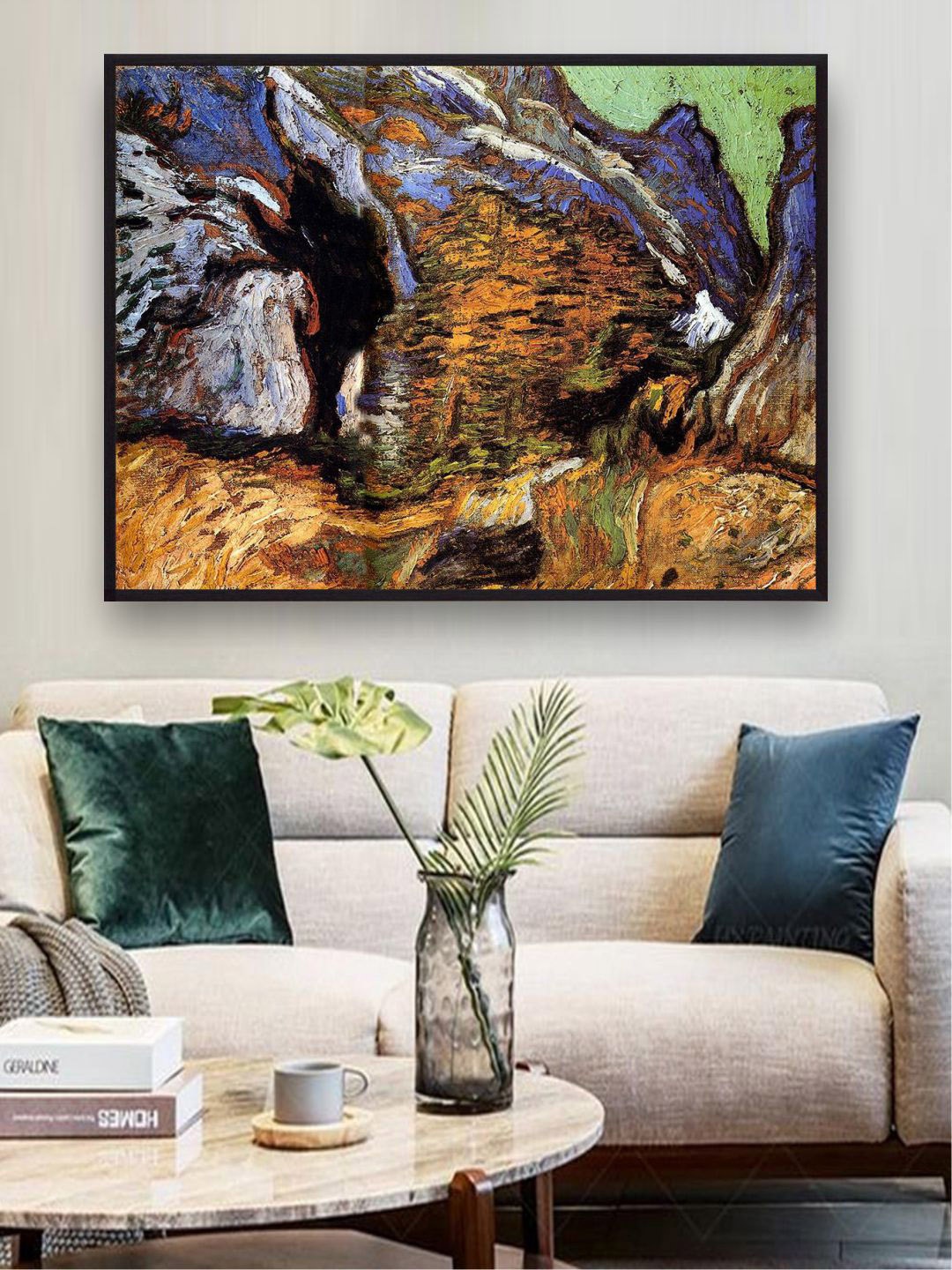 

The Art House Les Peiroulets Ravine By Van Gogh Wall Art, Orange