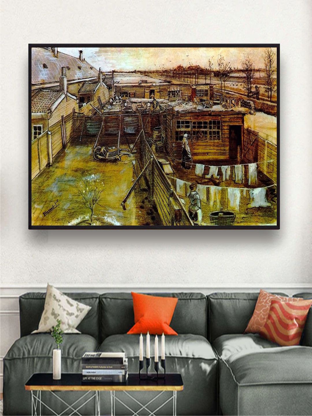 

The Art House Carpenter Workshop Seen From The Artists Studio By Van Gogh Wall Painting, Brown