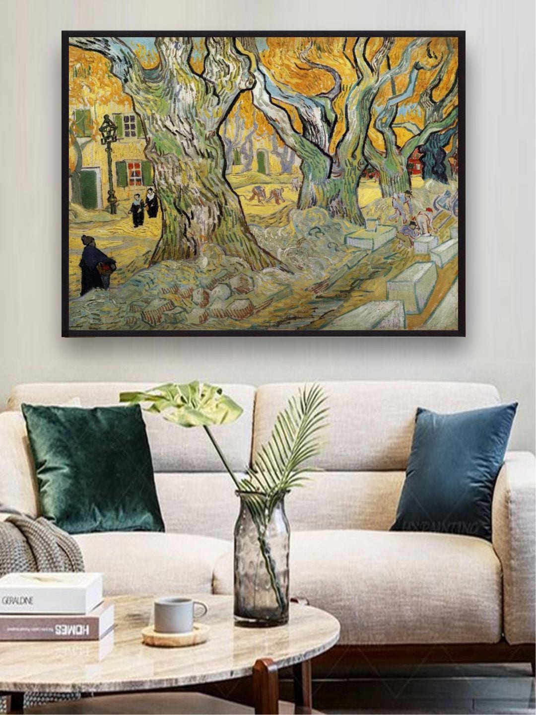 

The Art House Yellow & Green The Road Menders By Van Gogh