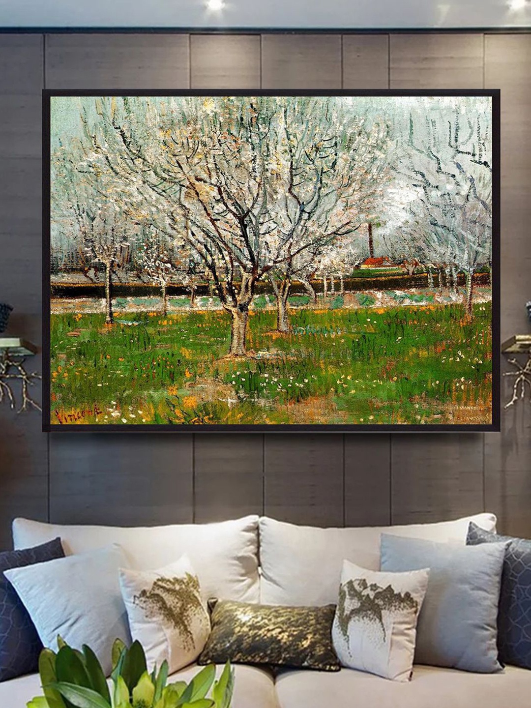 

The Art House Plum Trees In Blossom By Van Gogh Wall Art, Green