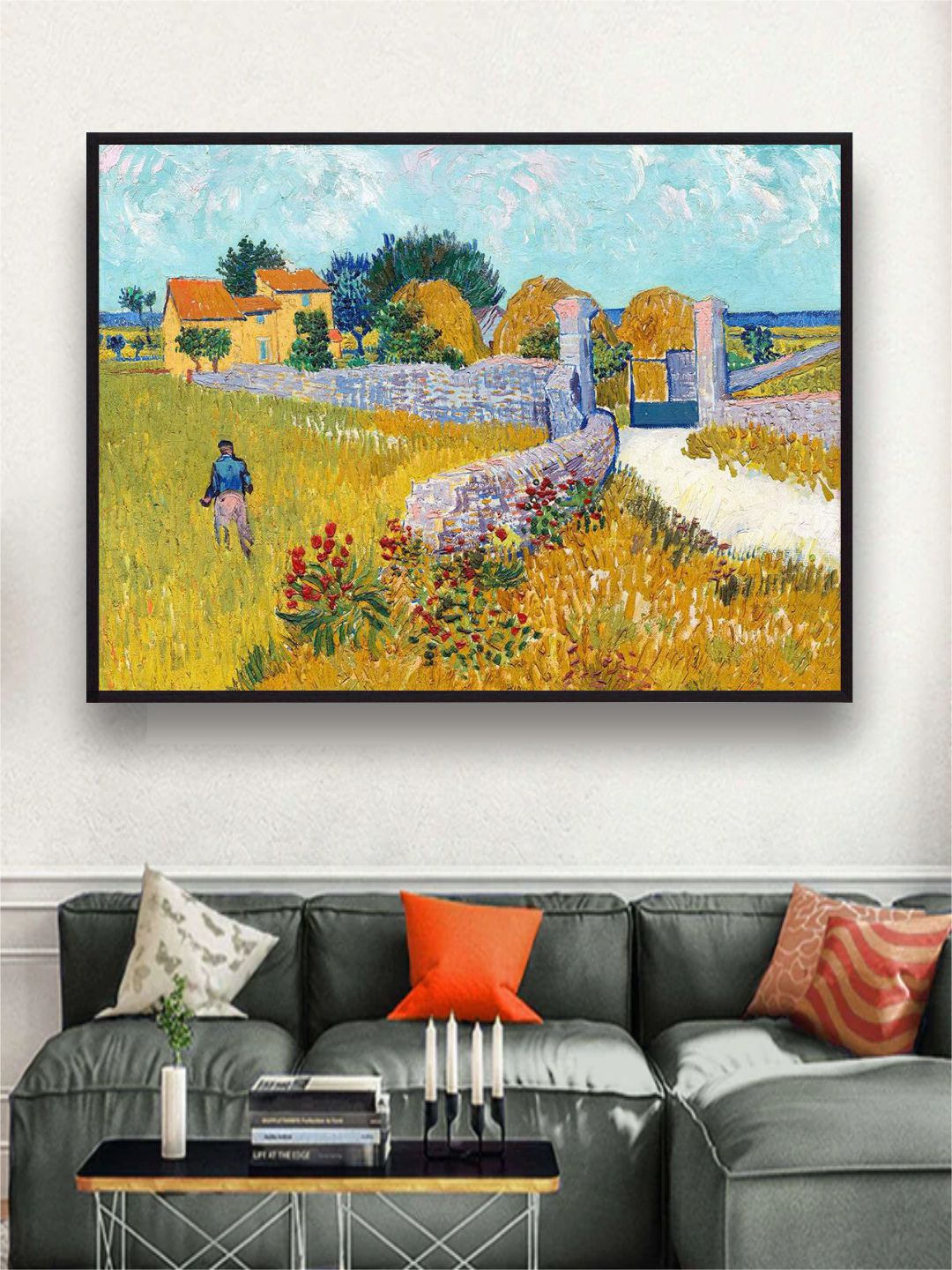 

The Art House Farmhouse in Provence By Van Gogh Framed Wall Painting, Yellow