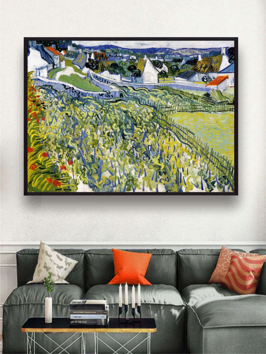 

The Art House Vineyards Auvers By Van Gogh Printed Framed Wall Art, White
