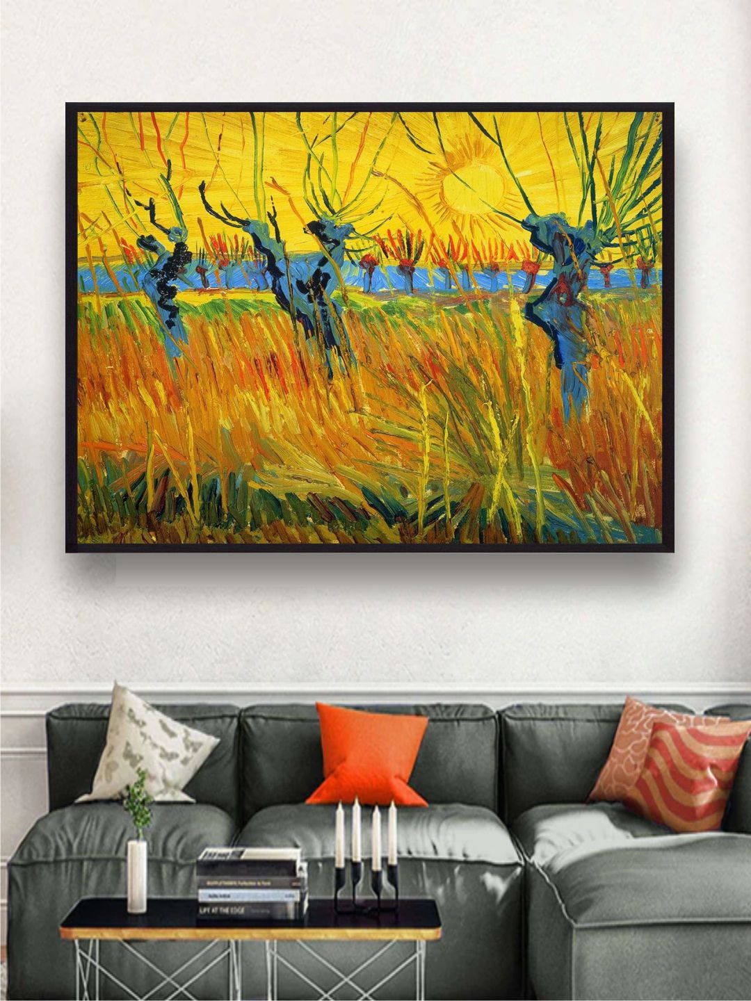 

The Art House Willows At Sunset By Van Gogh Wall Painting, Yellow