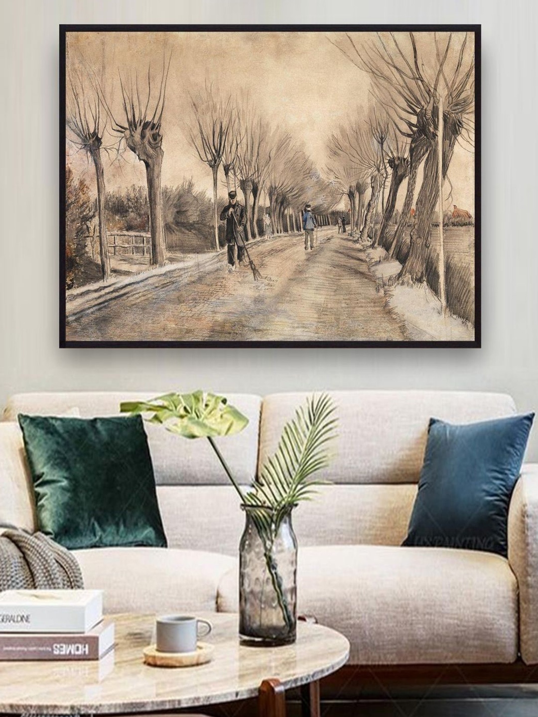 

The Art House Off White & Grey Road in Etten By Van Gogh Framed Painting