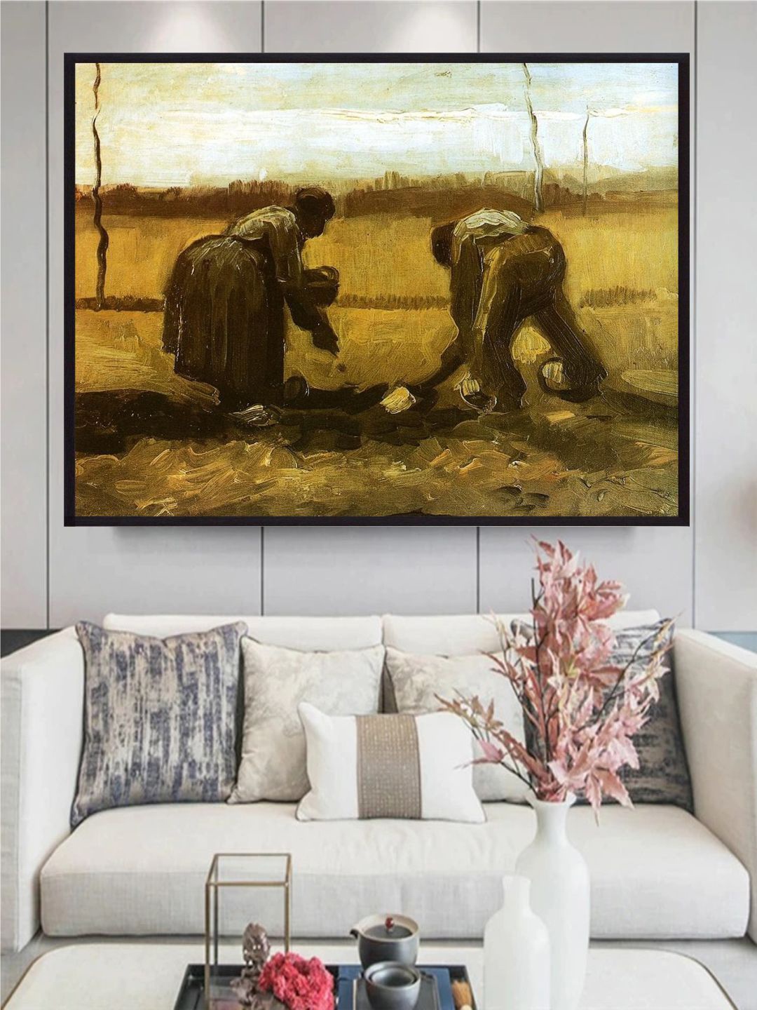 

The Art House Peasants Planting Potatoes By Van Gogh Wall Art, Green