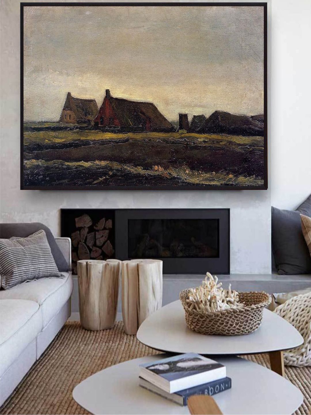 

The Art House Farmhouse Near Hoogeveen By Van Gogh Painting, Black