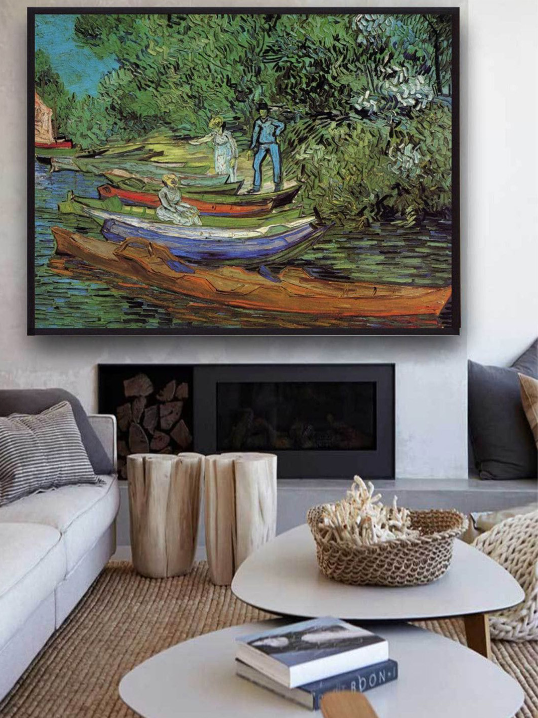 

The Art House Green & Blue Abstract Framed Wall Art Painting