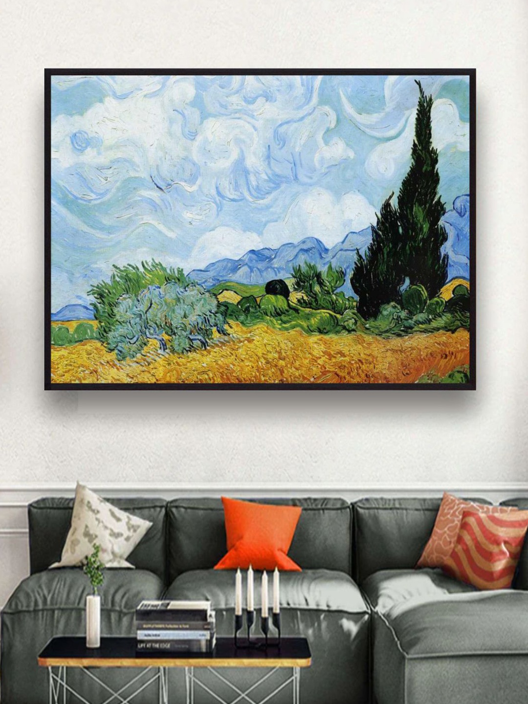 

The Art House Blue & Green Wheat Field with Cypresses By Van Gogh