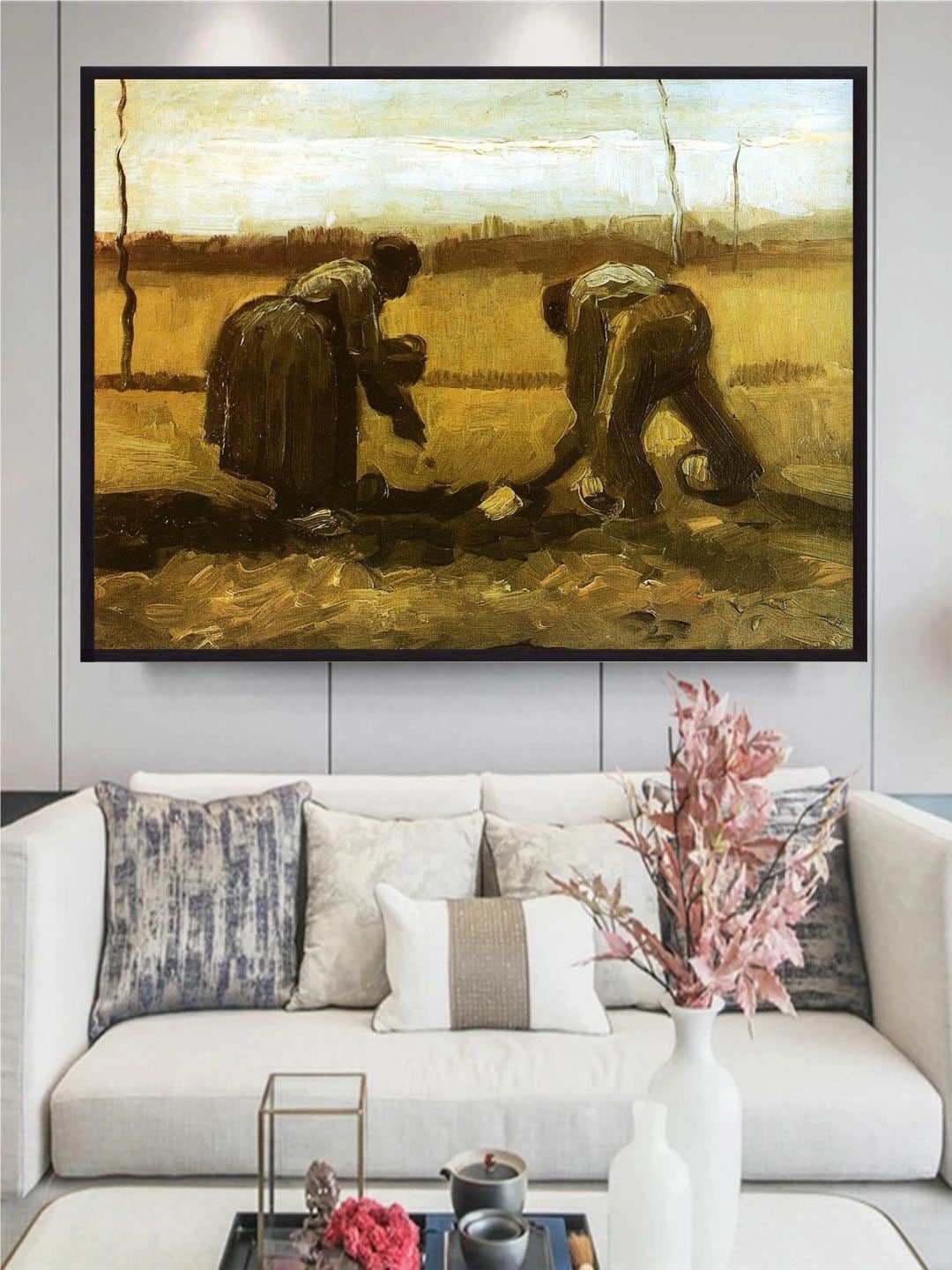 

The Art House Peasants Planting Potatoes By Van Gogh Wall Art, Green