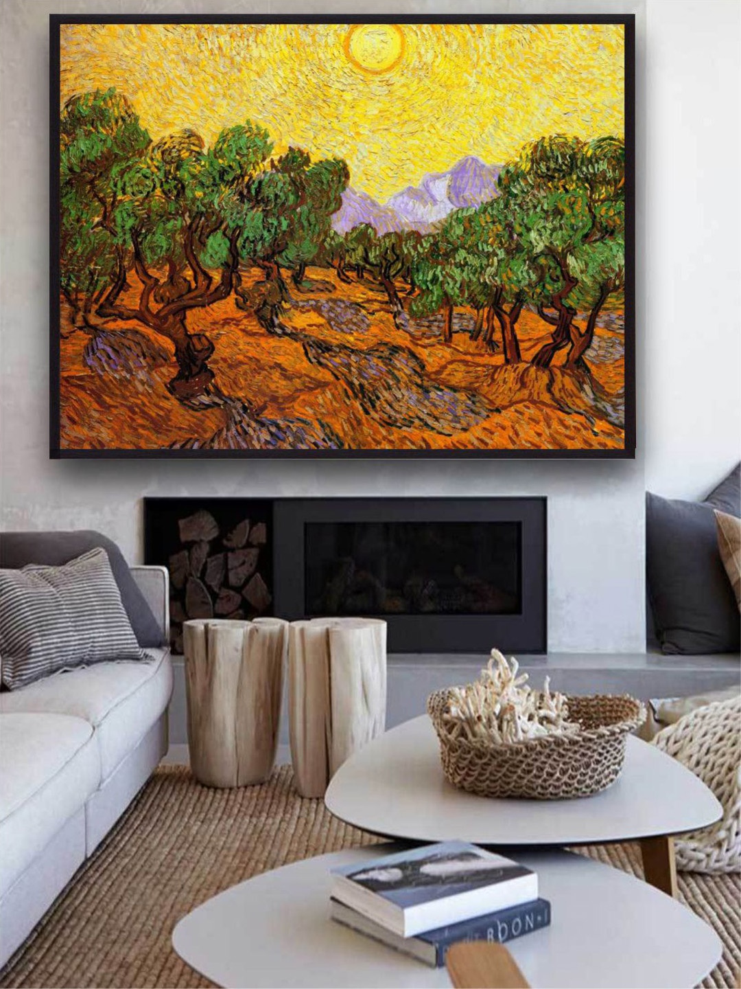 

The Art House Olive Trees With Yellow Sky And Sun By Van Gogh Painting Wall Art