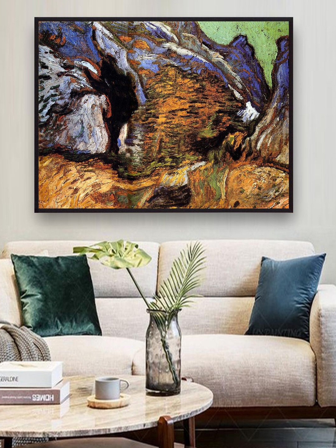 

The Art House Les Peiroulets Ravine By Van Gogh Wall Art Painting, Brown