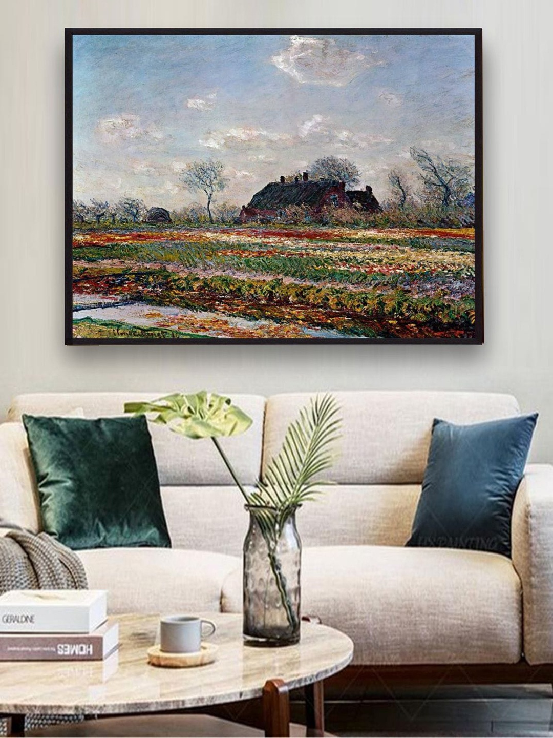

The Art House Blue & Green Abstract Framed Wall Art Painting
