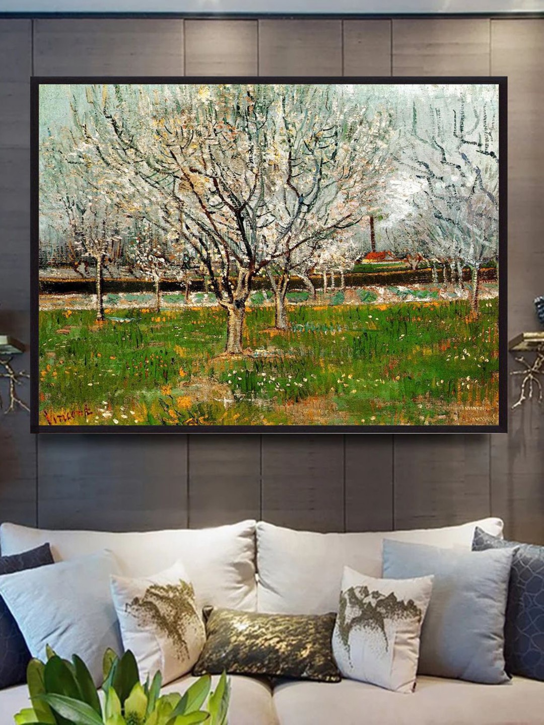 

The Art House Plum Trees In Blossom By Van Gogh Wall Art, Beige