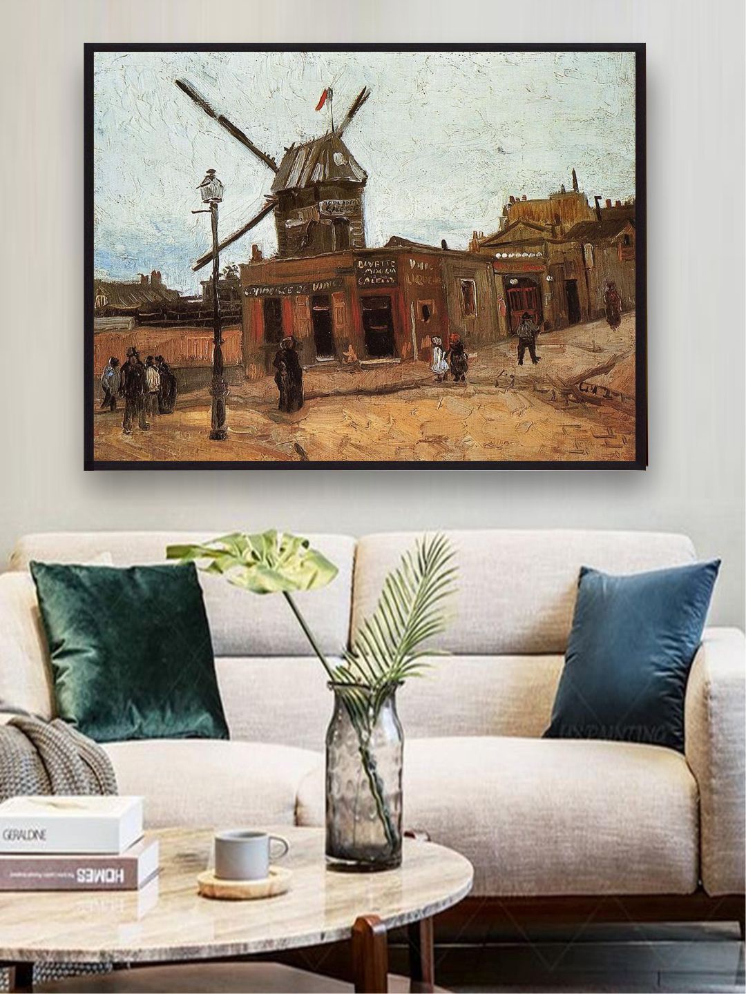 

The Art House Le Moulin De La Galette 2 By Van Gogh Wall Painting, White