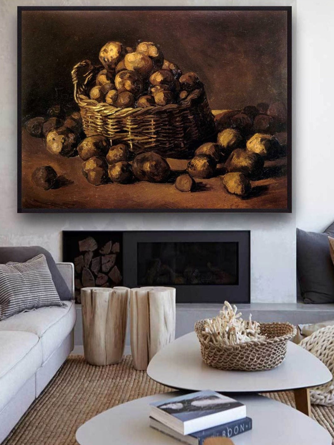 

The Art House Basket Of Potatoes By Van Gogh Painting Wall Art, Brown