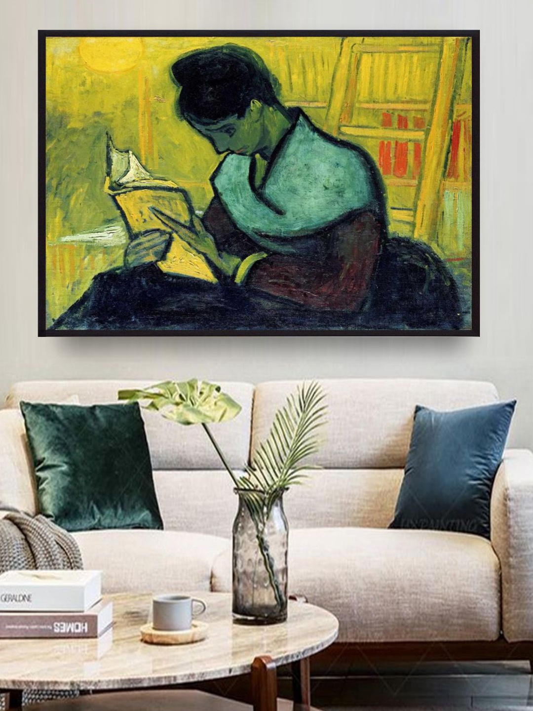 

The Art House Green & Blue Abstract Painting Framed Wall Art