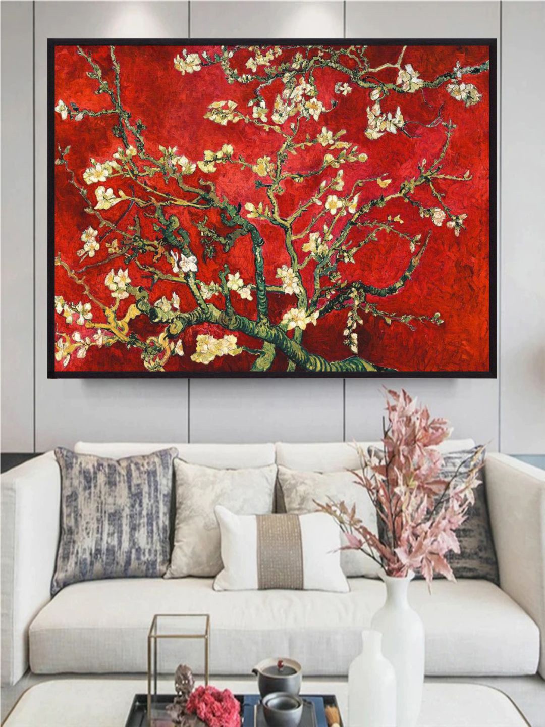 

The Art House Red & Green Mandorlo In Fiore (Red Variation) By Van Gogh