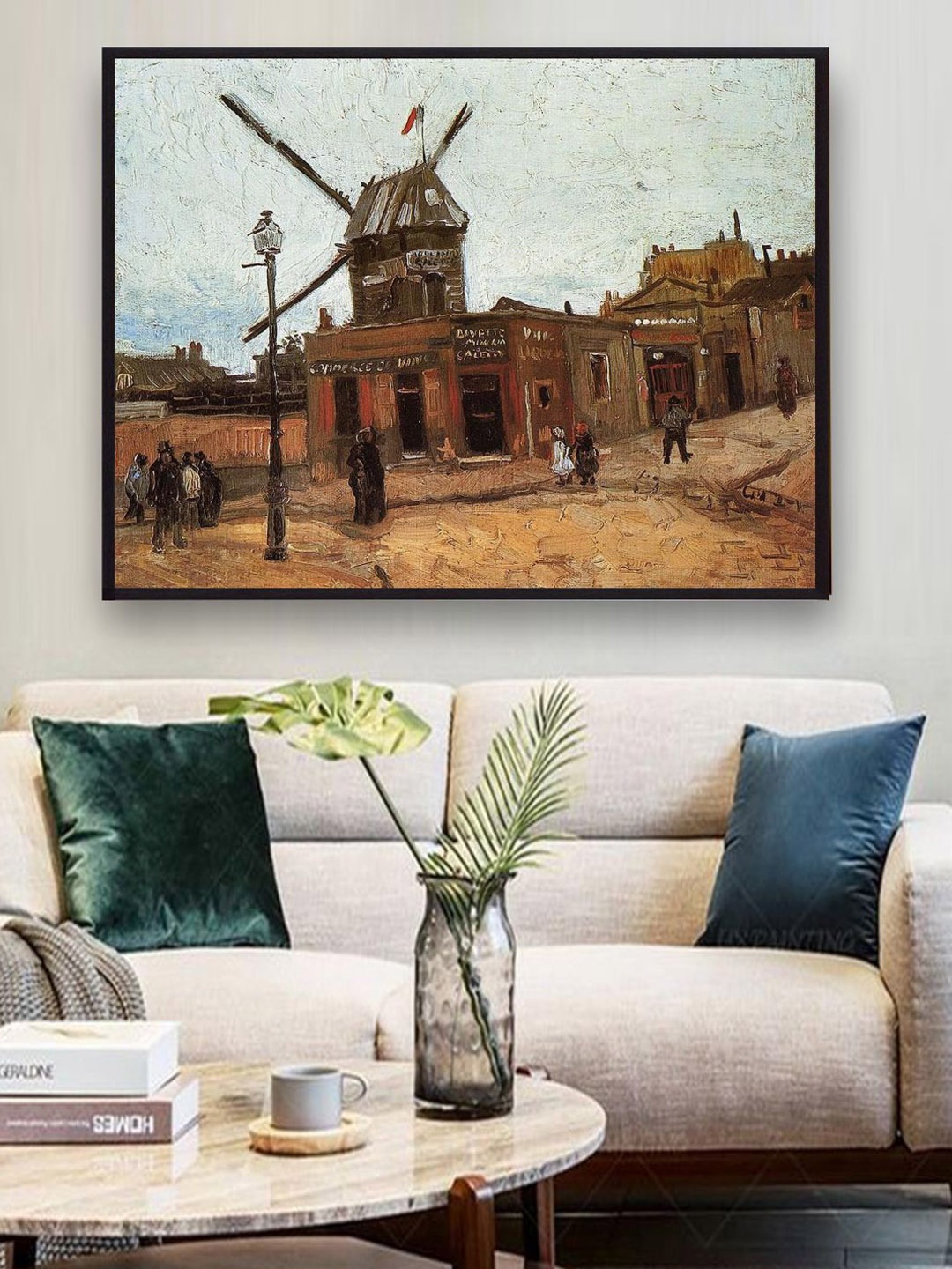 

The Art House Le Moulin De La Galette 2 By Van Gogh Wall Art Painting, Brown