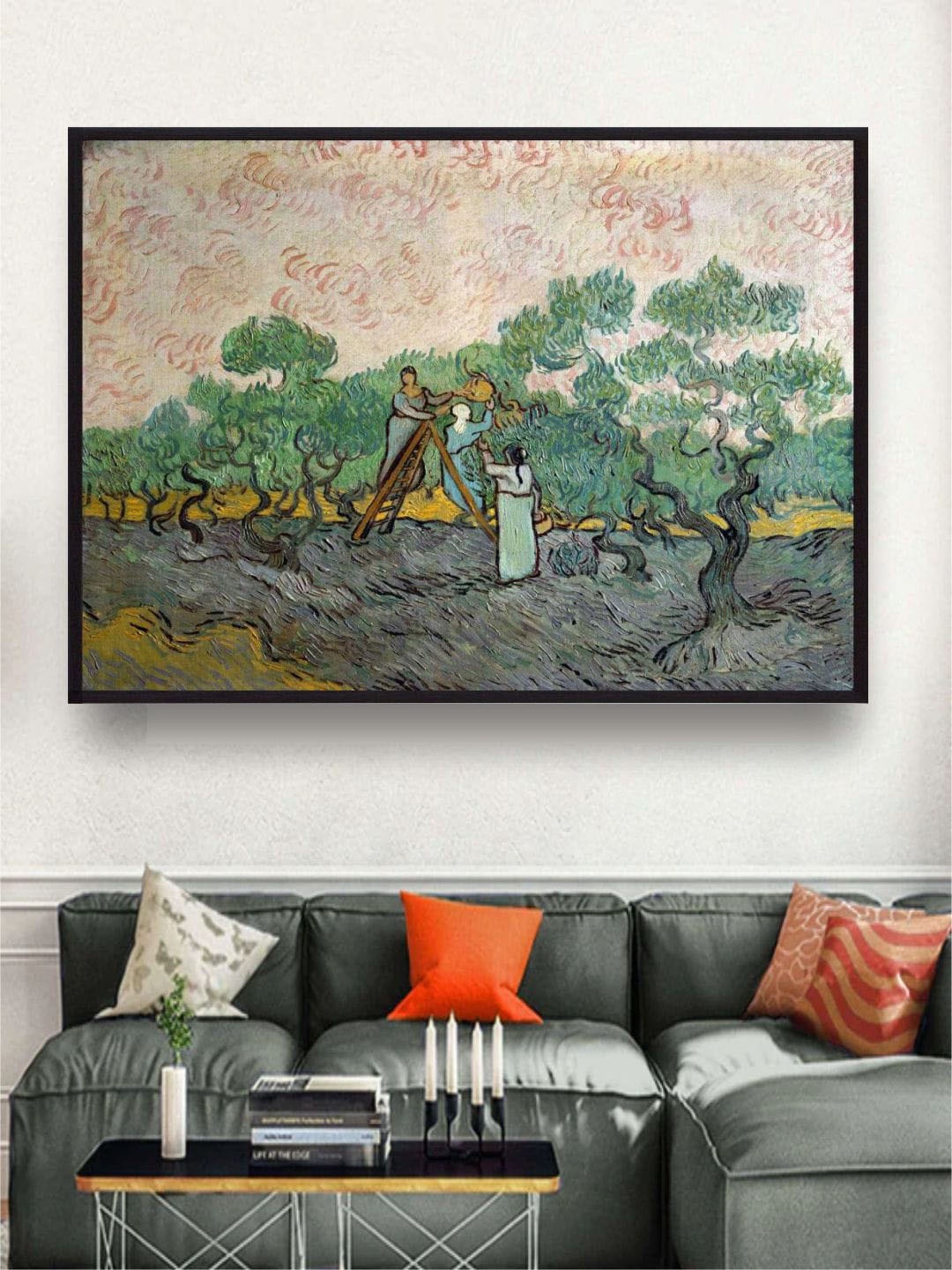 

The Art House Women Picking Olives By Van Gogh Framed Wall Art, Green