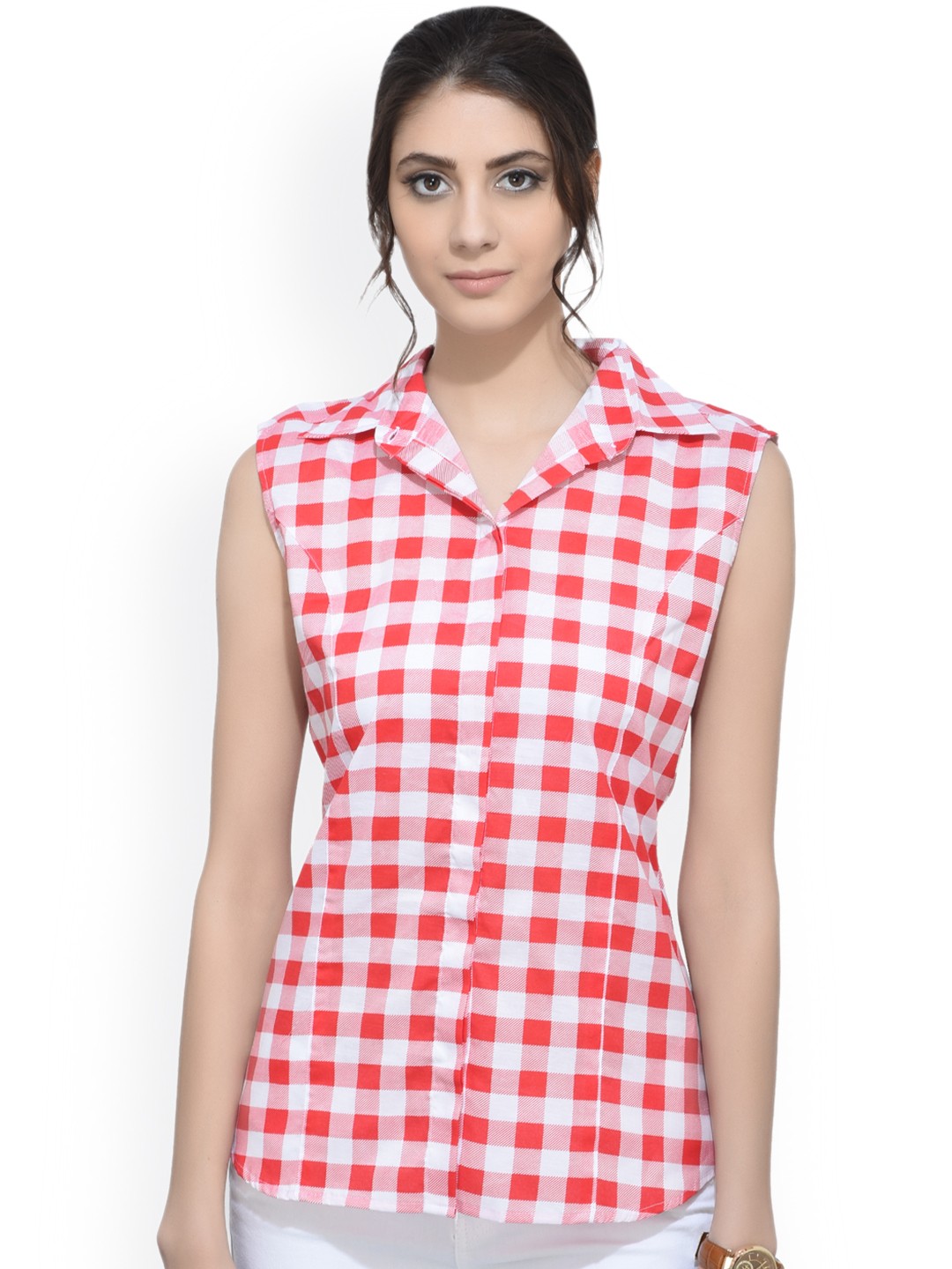 

SCORPIUS Women Red & Red Slim Fit Checked Casual Shirt