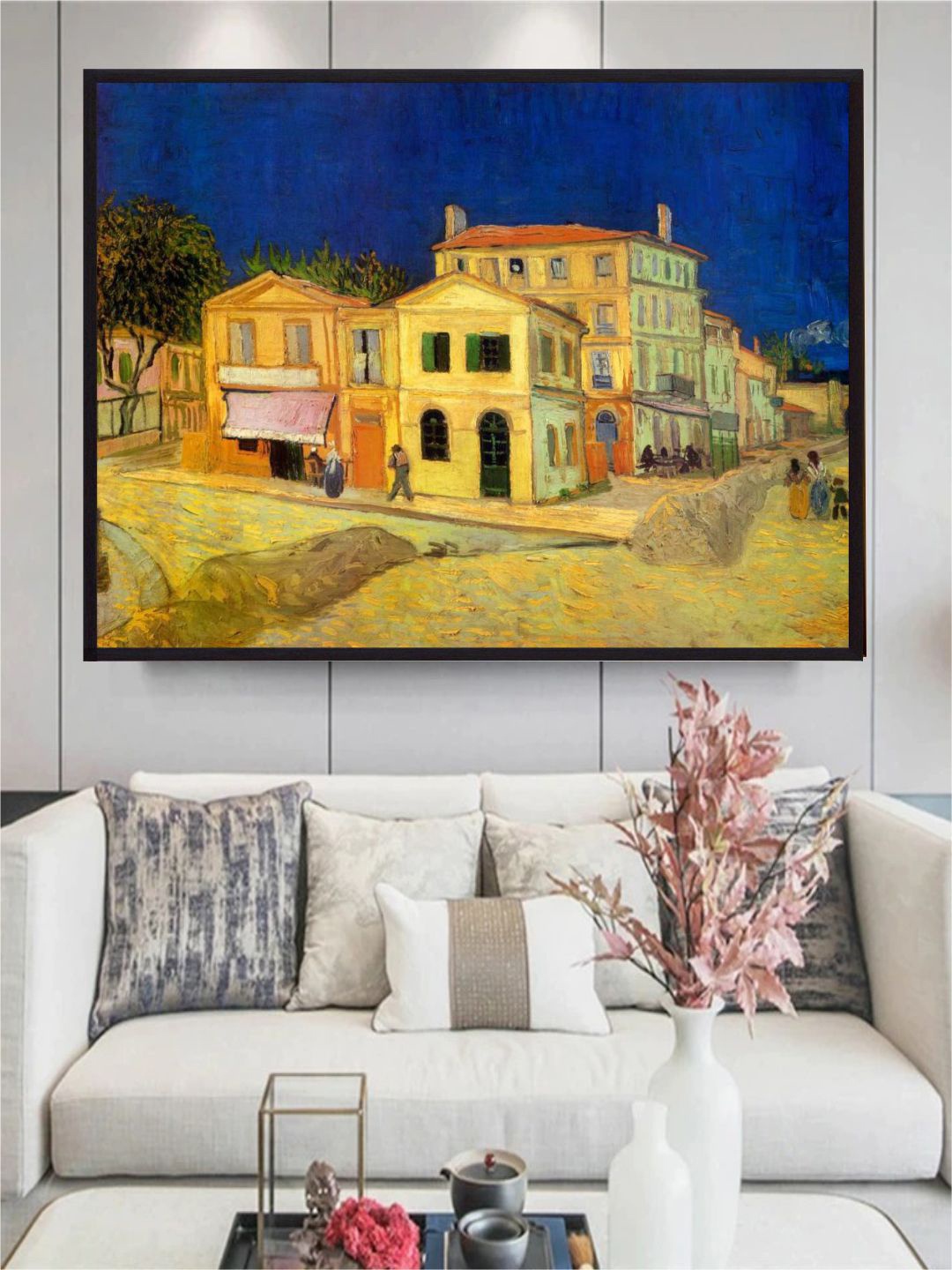 

The Art House Yellow & Blue Abstract Painted Wall Art