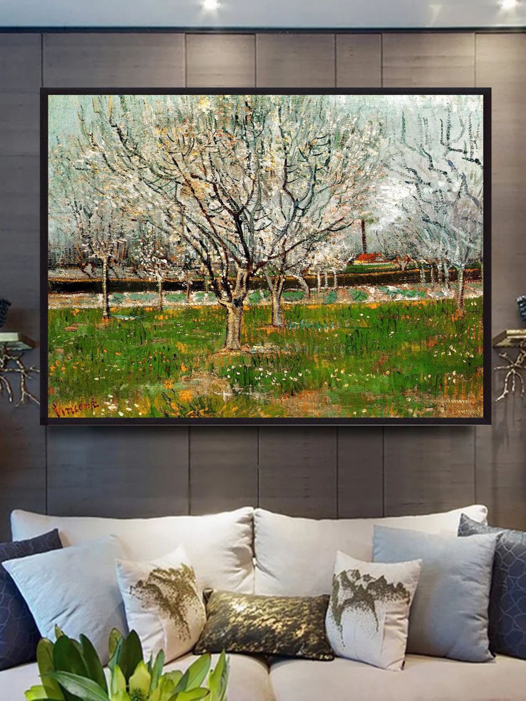 

The Art House Plum Trees In Blossom By Van Gogh Wall Art, Green