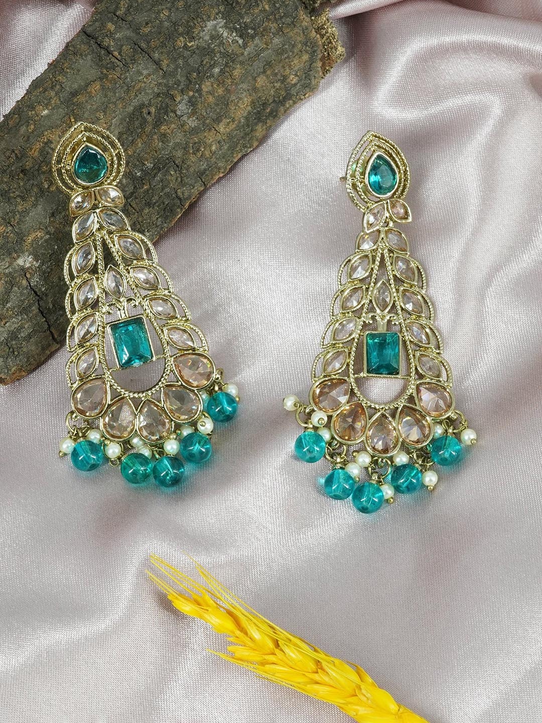 

GRIIHAM Gold-Plated Contemporary Drop Earrings