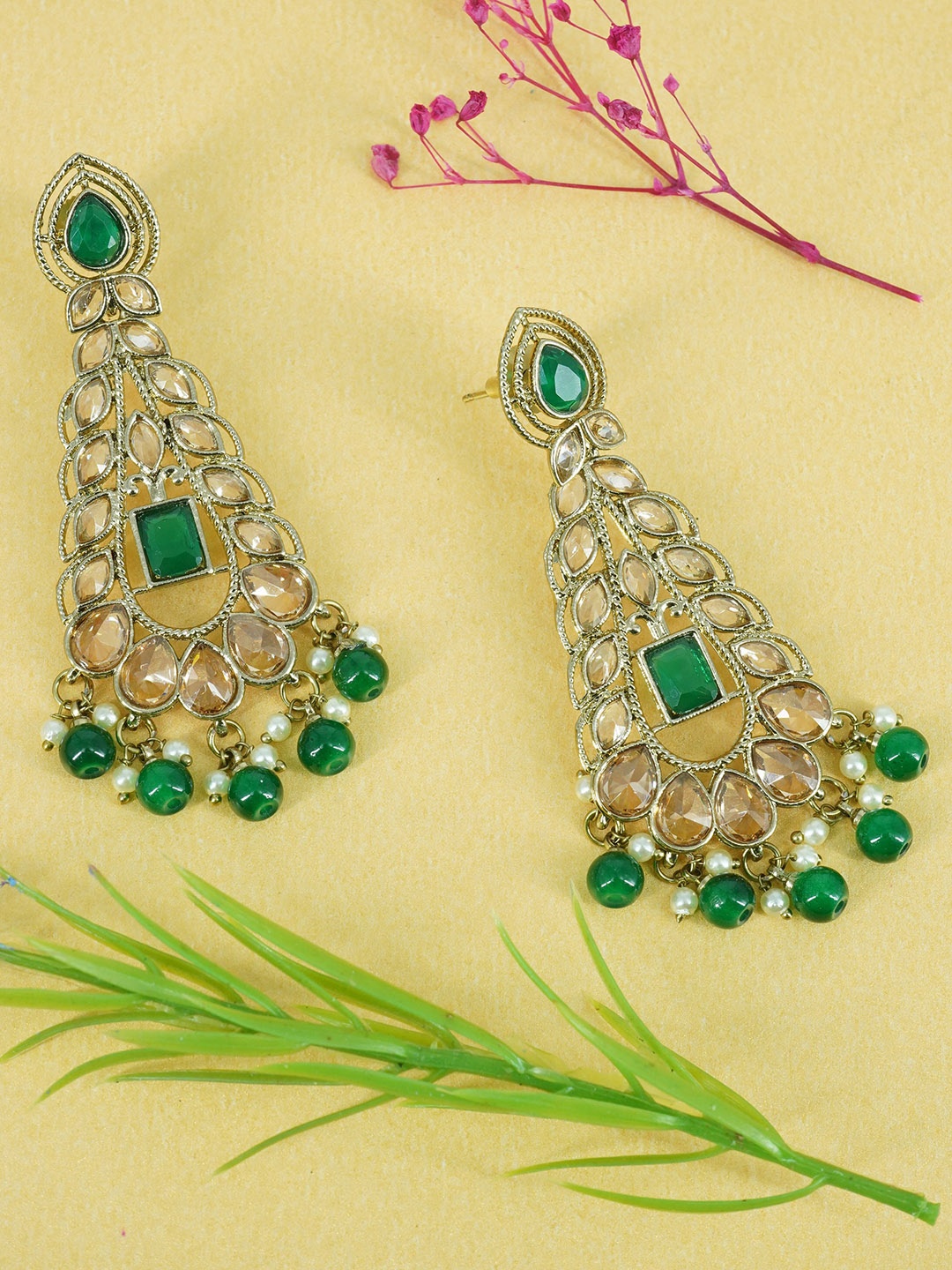 

GRIIHAM Gold-Plated Contemporary Drop Earrings