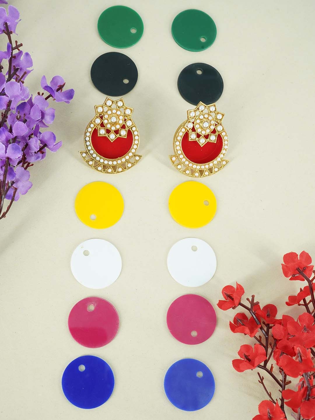 

GRIIHAM Gold-Plated Contemporary Studs Earrings