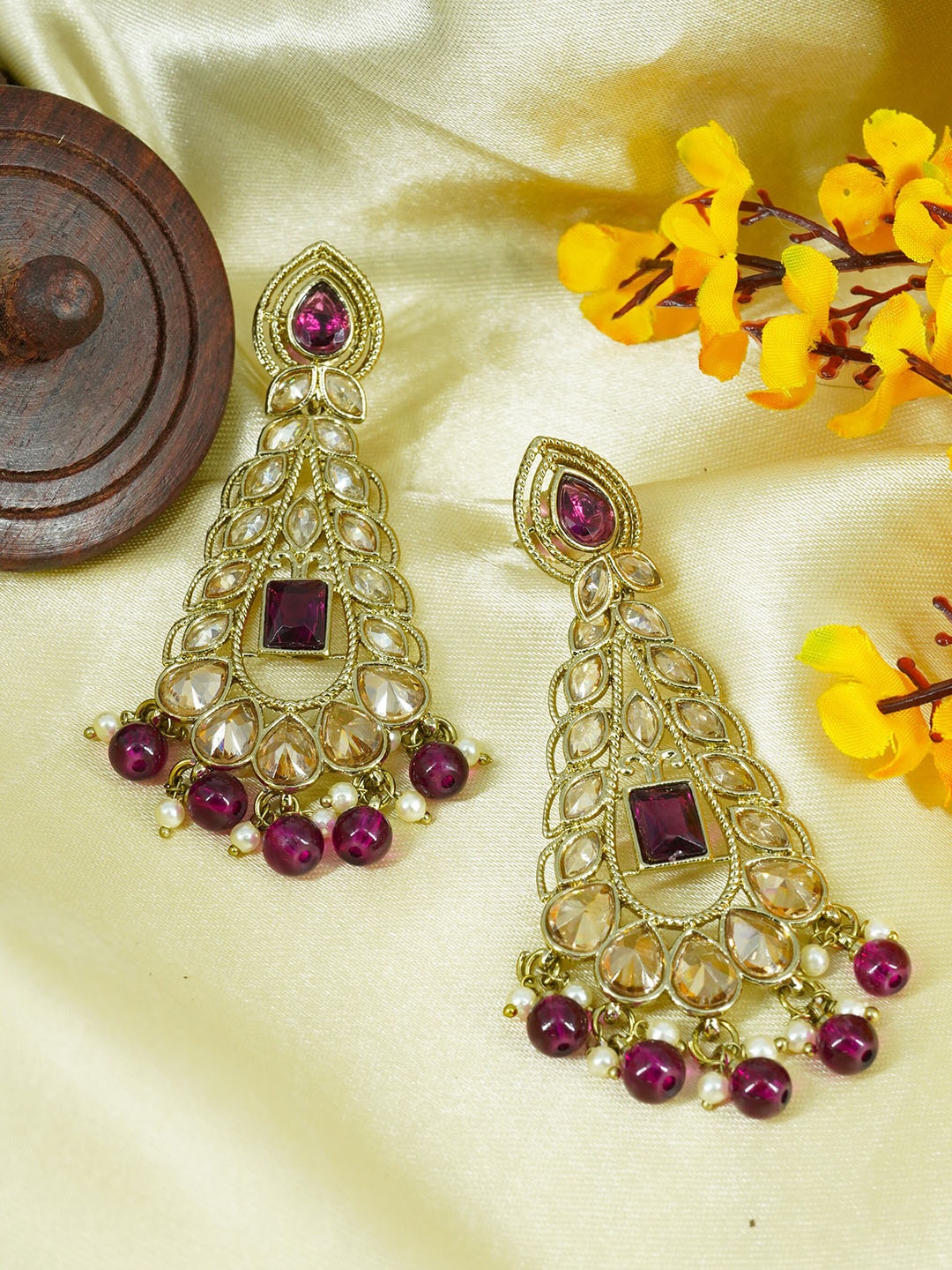 

GRIIHAM Gold-Plated Contemporary Drop Earrings