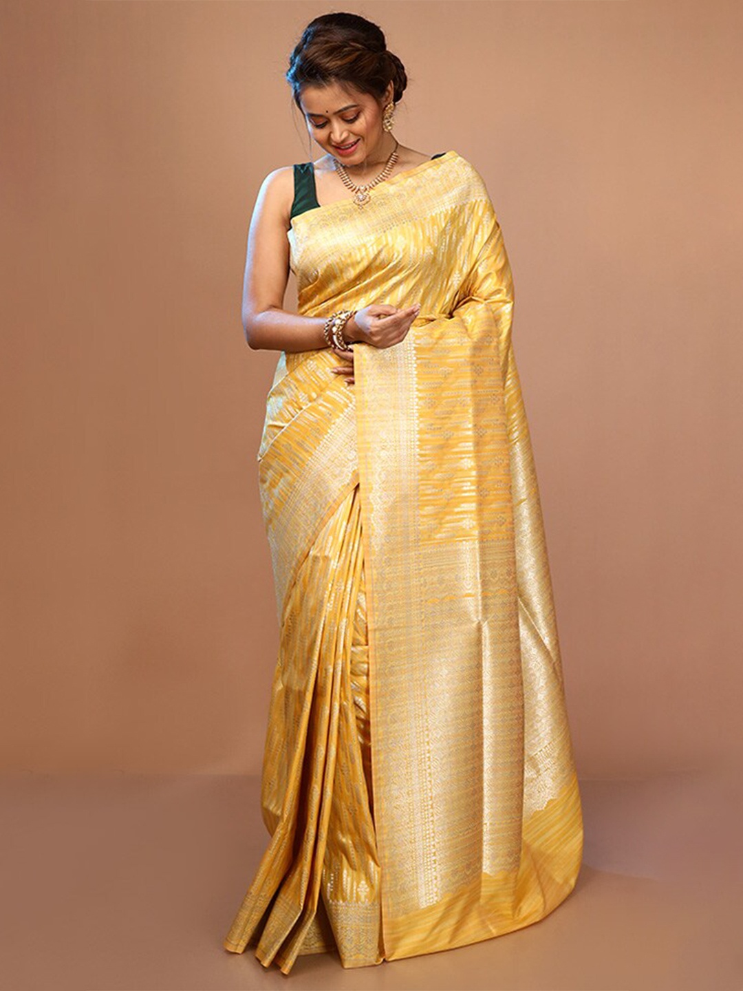 

AllSilks Woven Design Pure Silk Uppada Saree, Yellow