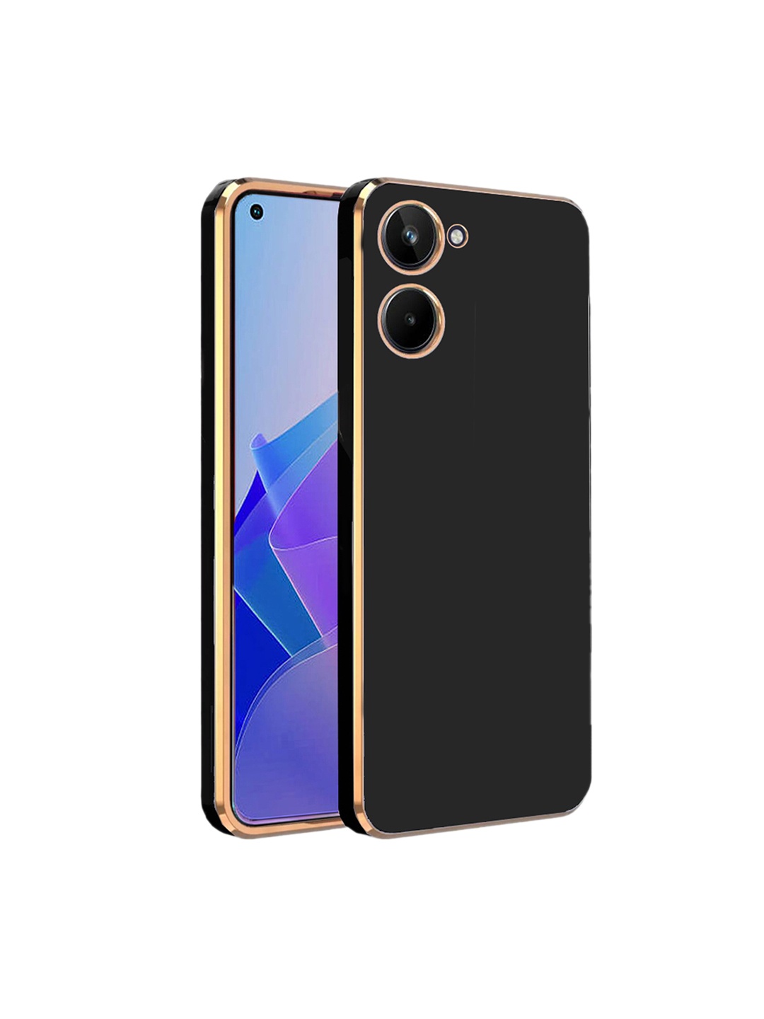 

Karwan Realme 10 4G Electroplated Chrome 6D Phone Back Cover, Black