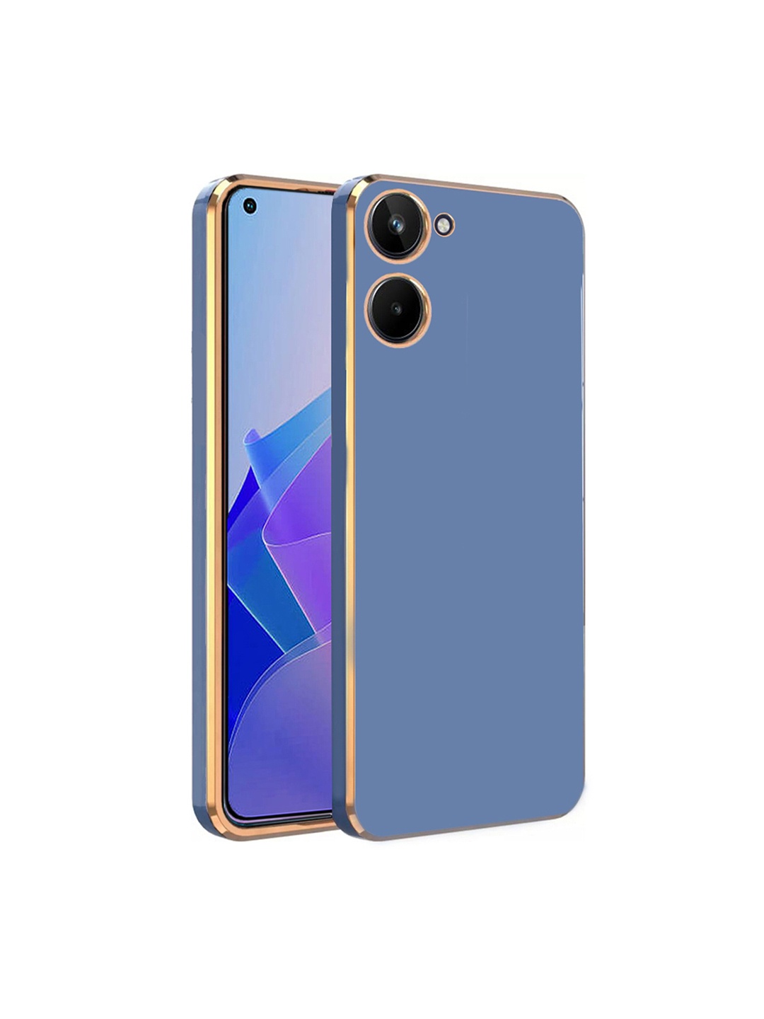 

Karwan Realme 10 4G Electroplated Chrome 6D Phone Back Cover, Blue