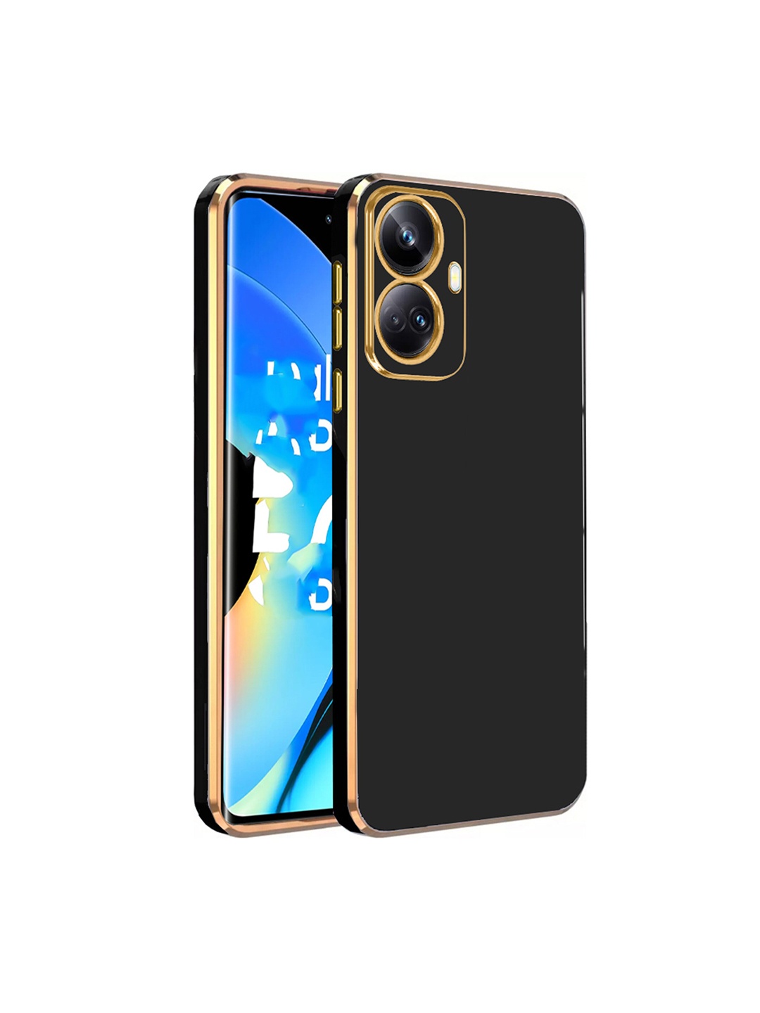 

Karwan Realme 10 Pro Plus Silicone Mobile Back Case, Black