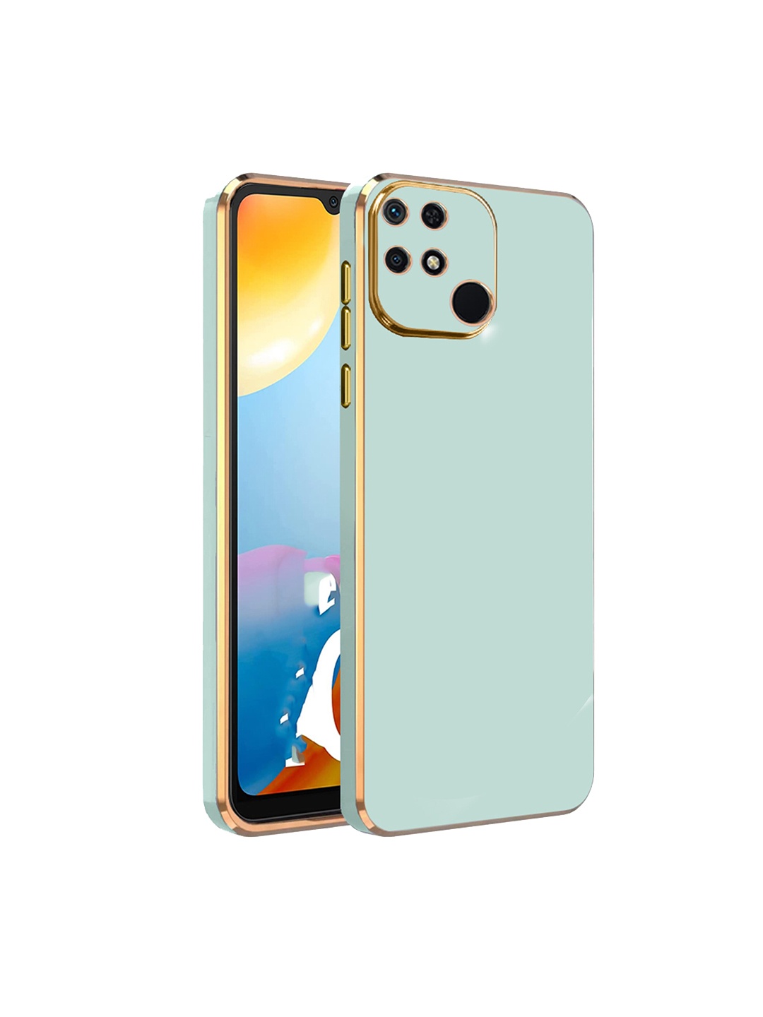

Karwan Redmi 9 Power 6D Electroplated Chrome Phone Back Case, Green