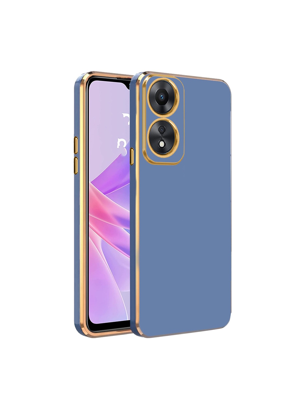 

Karwan Oppo A78 Electroplated Chrome Phone Back Cover, Blue