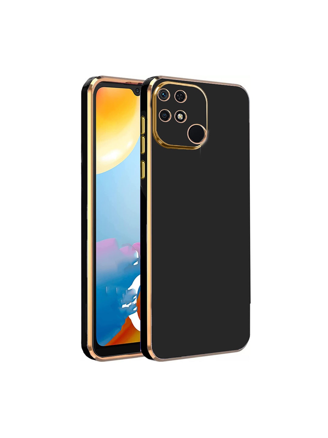 

Karwan Redmi 9 Power Electroplated Chrome 6D Mobile Back Case Cover, Black