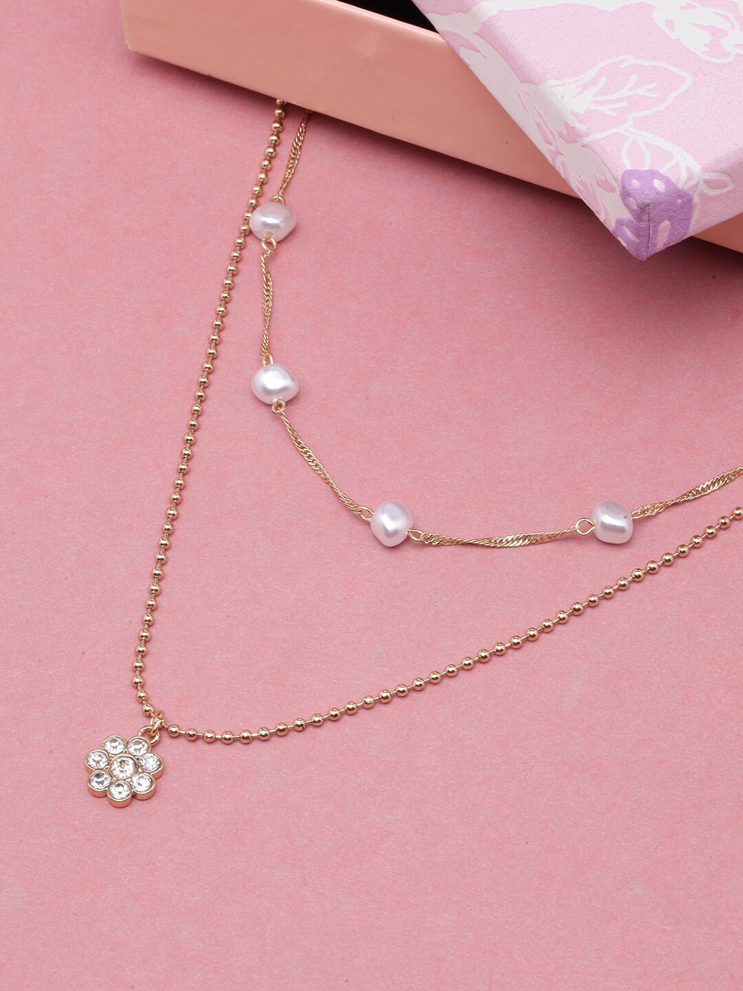 

DIVA WALK Gold-Plated Beaded Layered Necklace