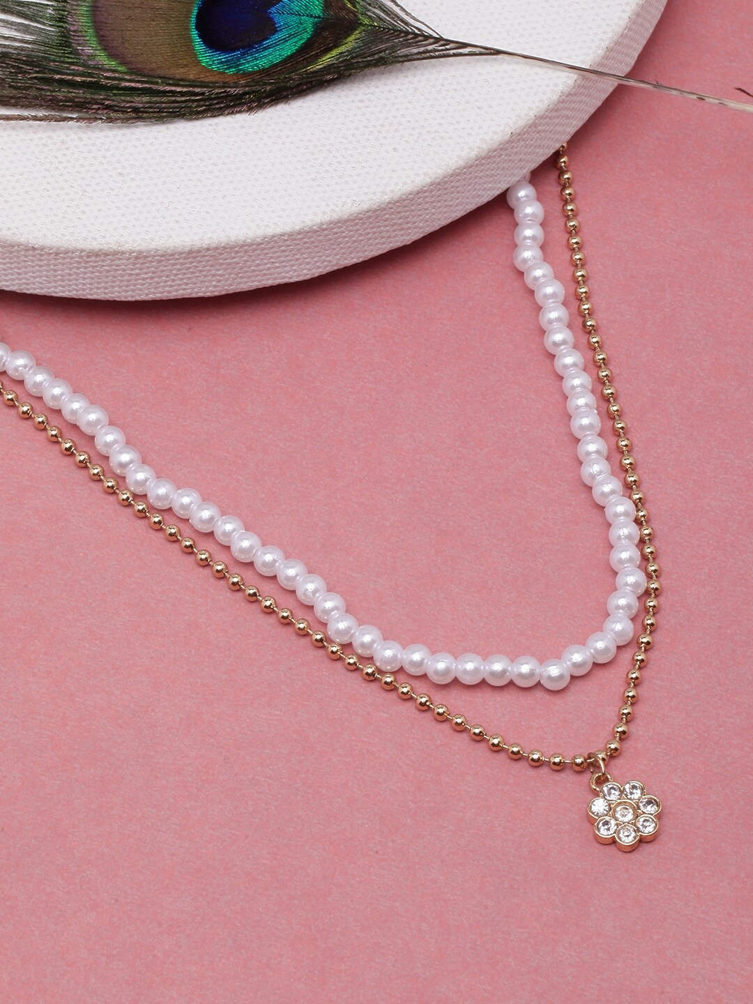 

DIVA WALK Gold-Plated Beaded Layered Necklace