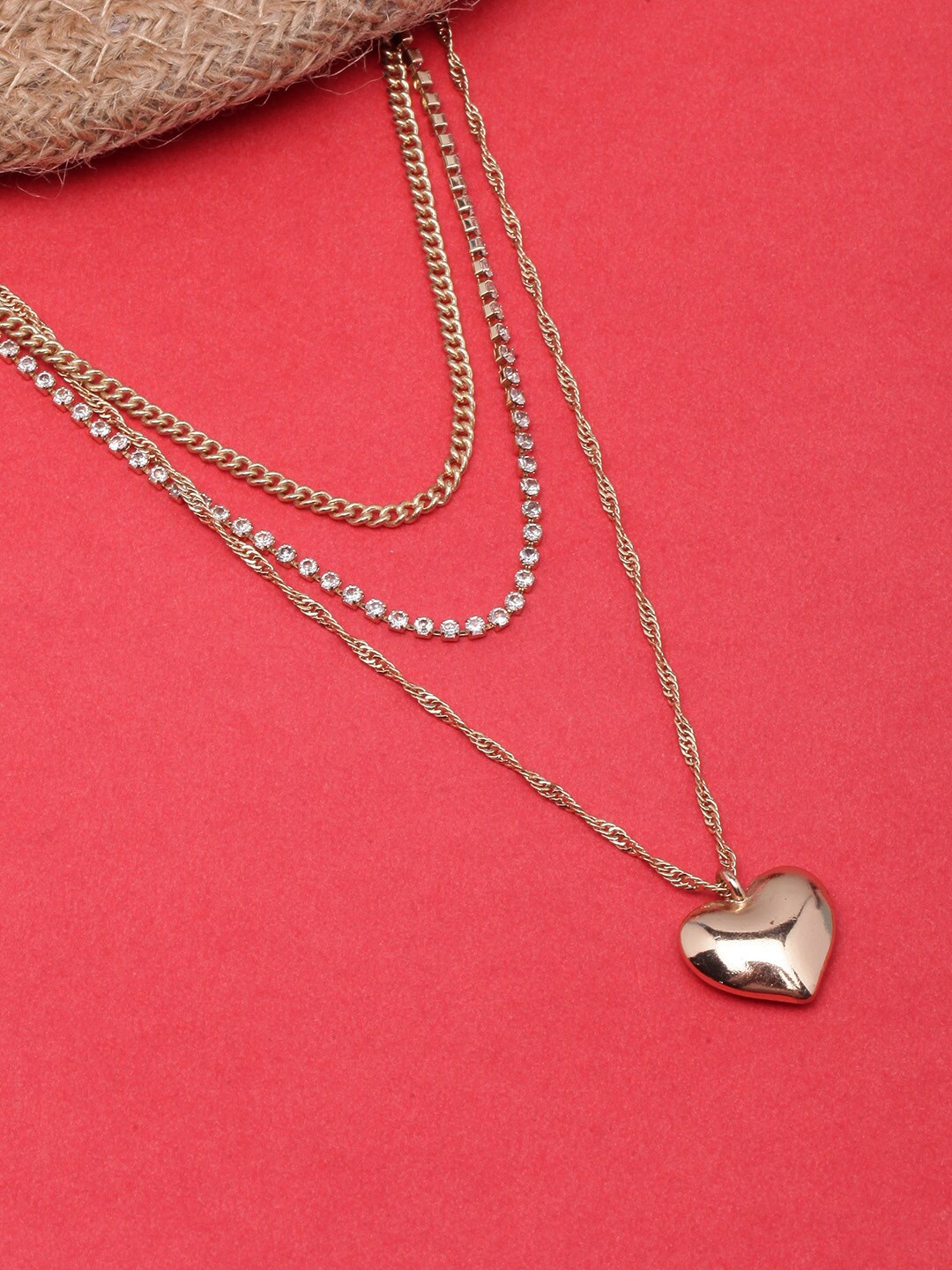 

DIVA WALK Gold-Plated CZ Studded Layered Necklace