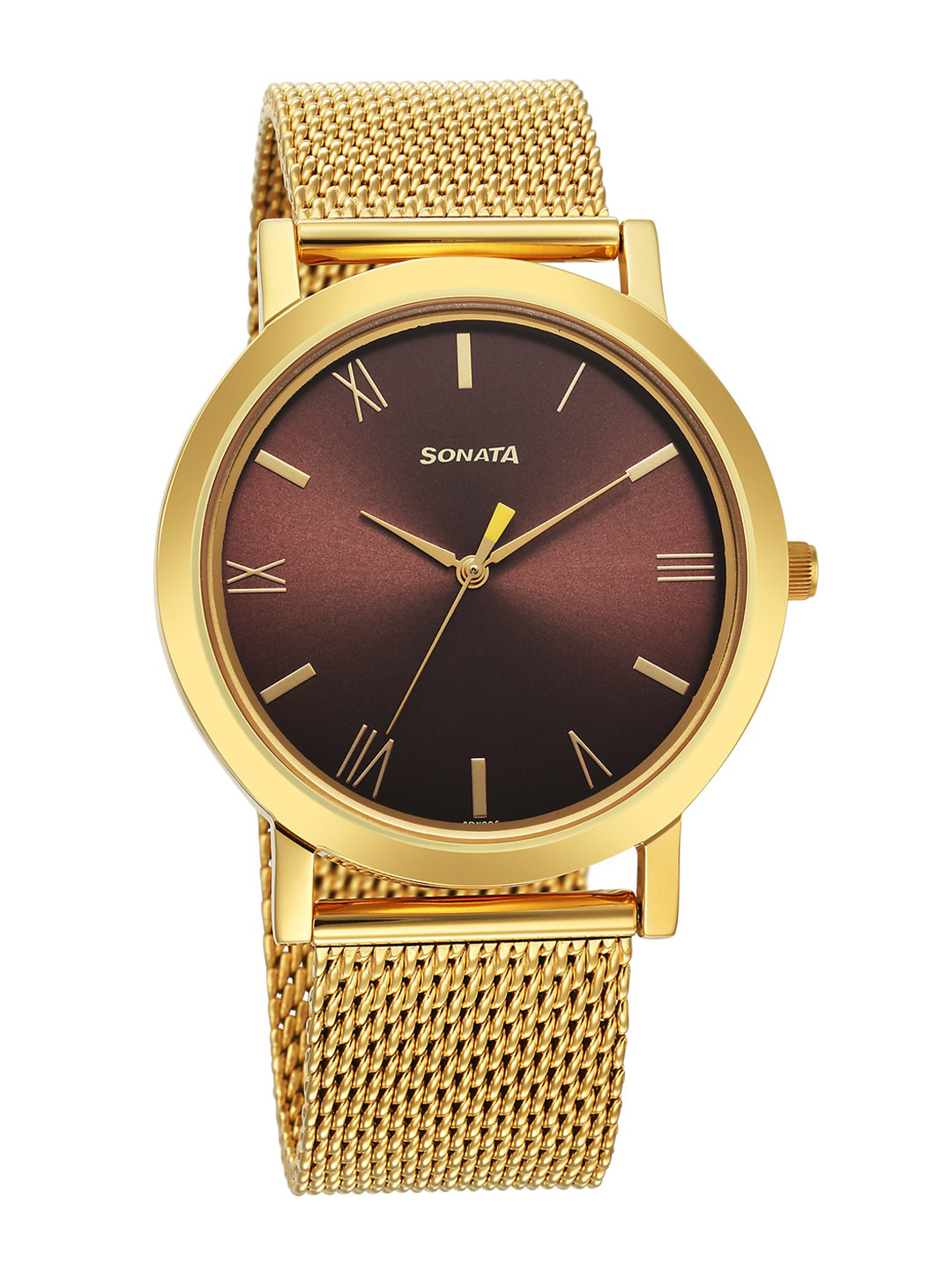 

Sonata Men Brass Stainless Steel Bracelet Style Straps Analogue Watch 77108YM08, Yellow