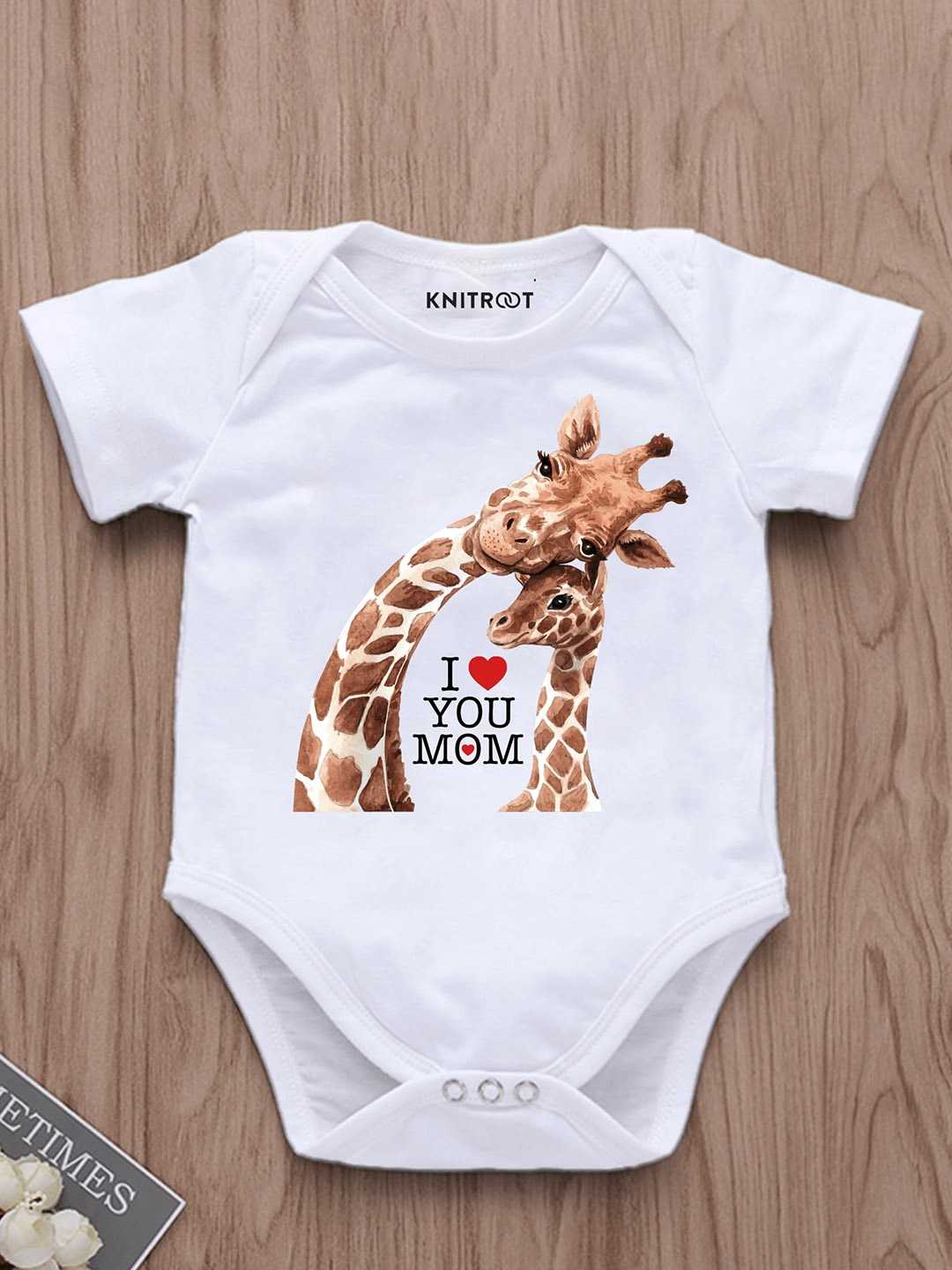 

KNITROOT Infants Printed Cotton Bodysuit, White