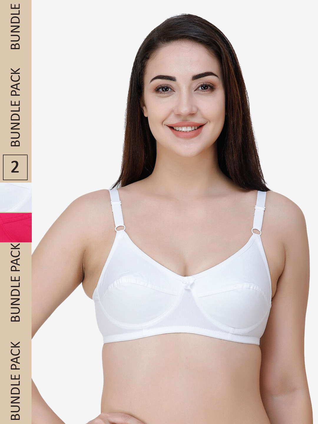 

College Girl Pack Of 2 Full Coverage All Day Comfort Cotton Everyday Bra, White