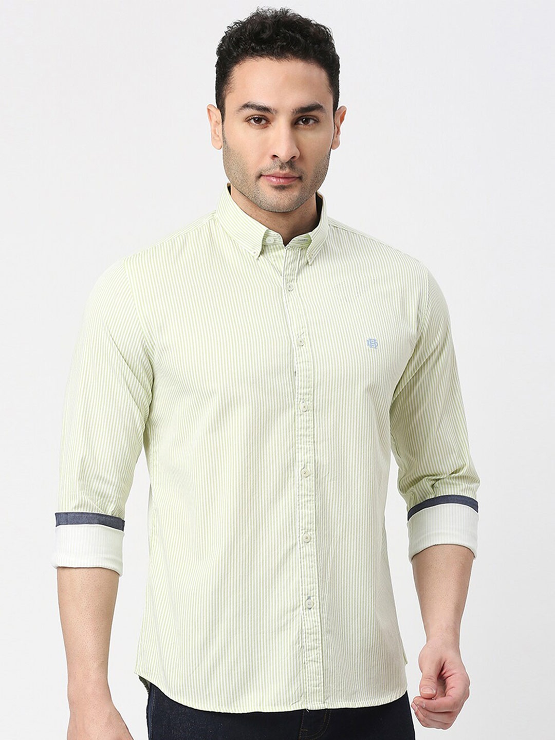 

DRAGON HILL Slim Fit Opaque Casual Shirt, Green