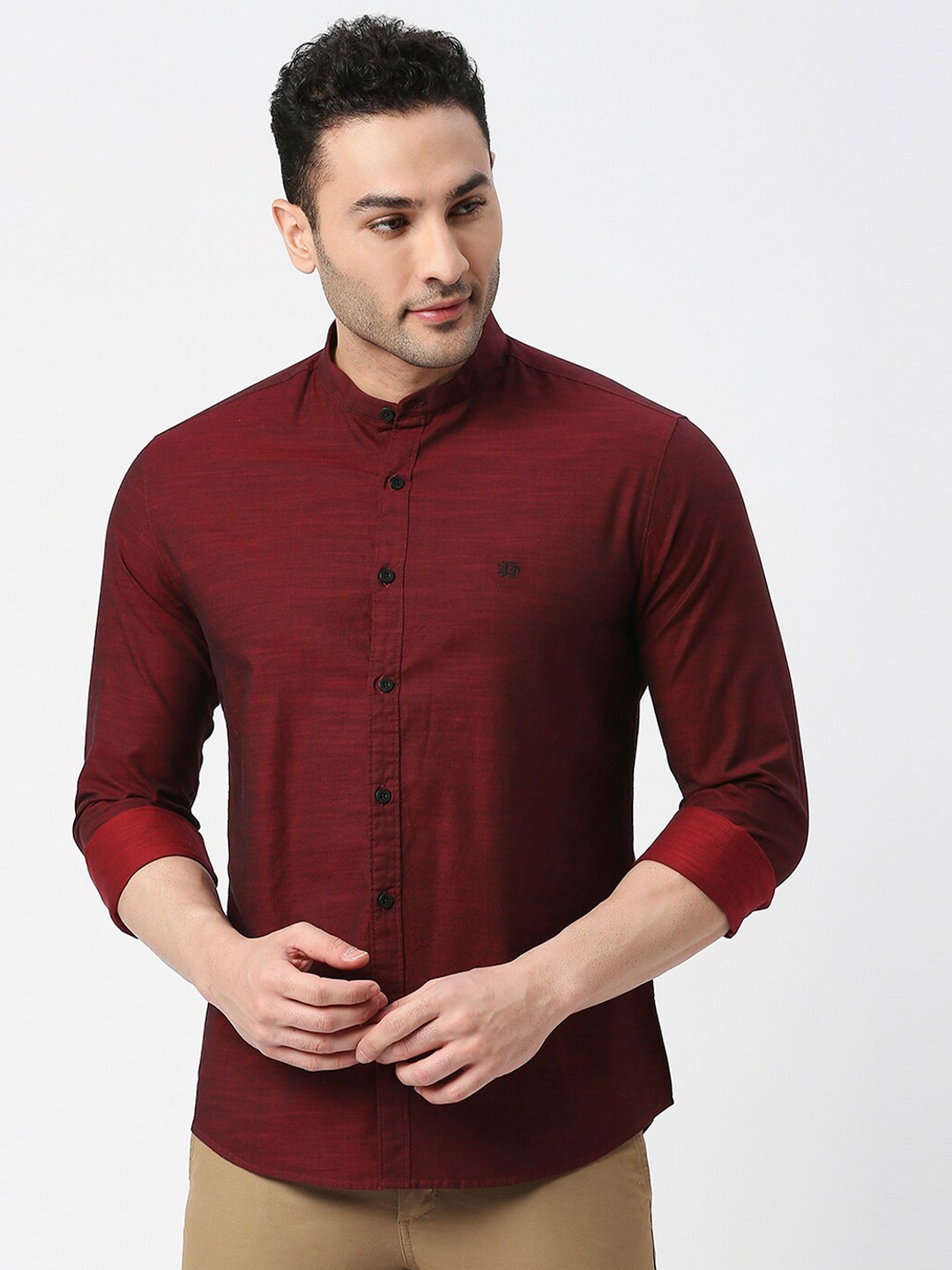 

DRAGON HILL Men Maroon Slim Fit Casual Shirt