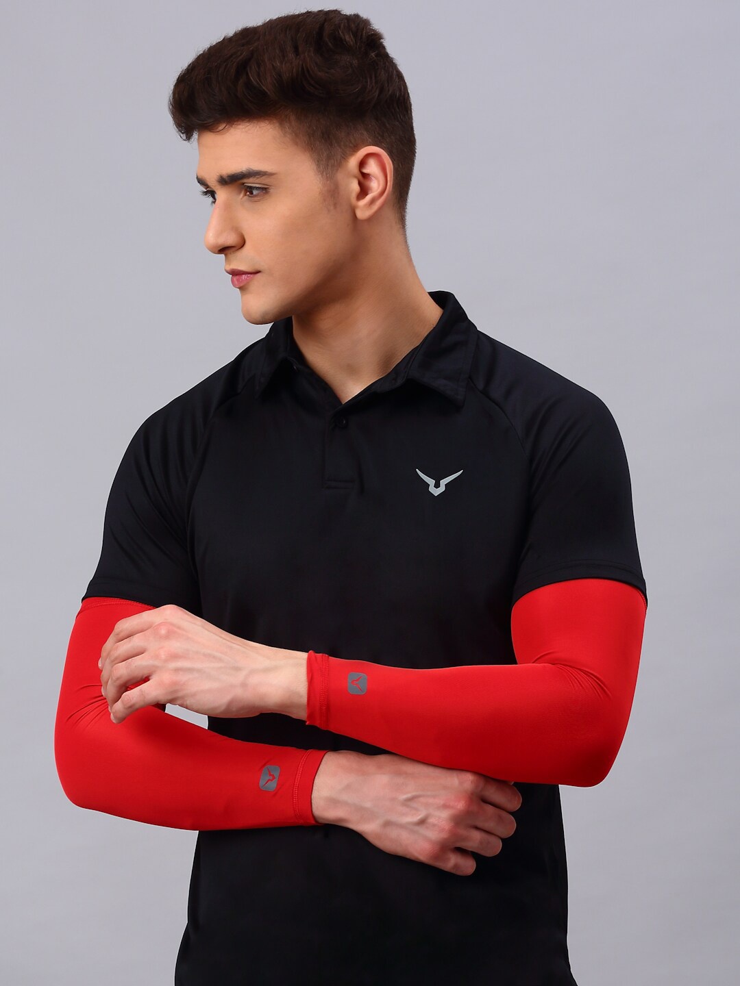 

Invincible Men Tech Arm Sleeves, Red