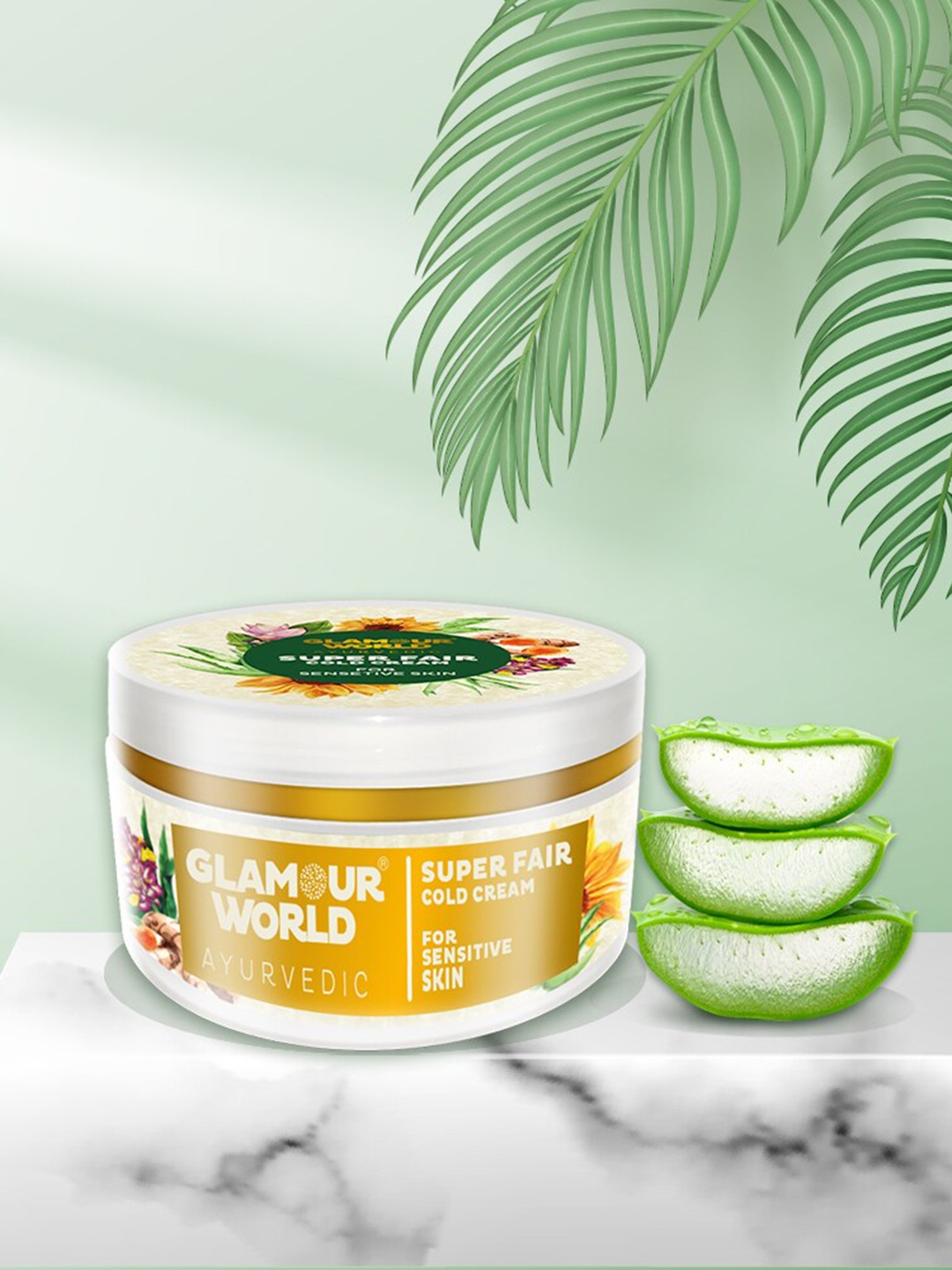 

Glamour World Ayurvedic Super Fair Sensitive Skin Cold Cream with Aloe & Turmeric - 50 g, White