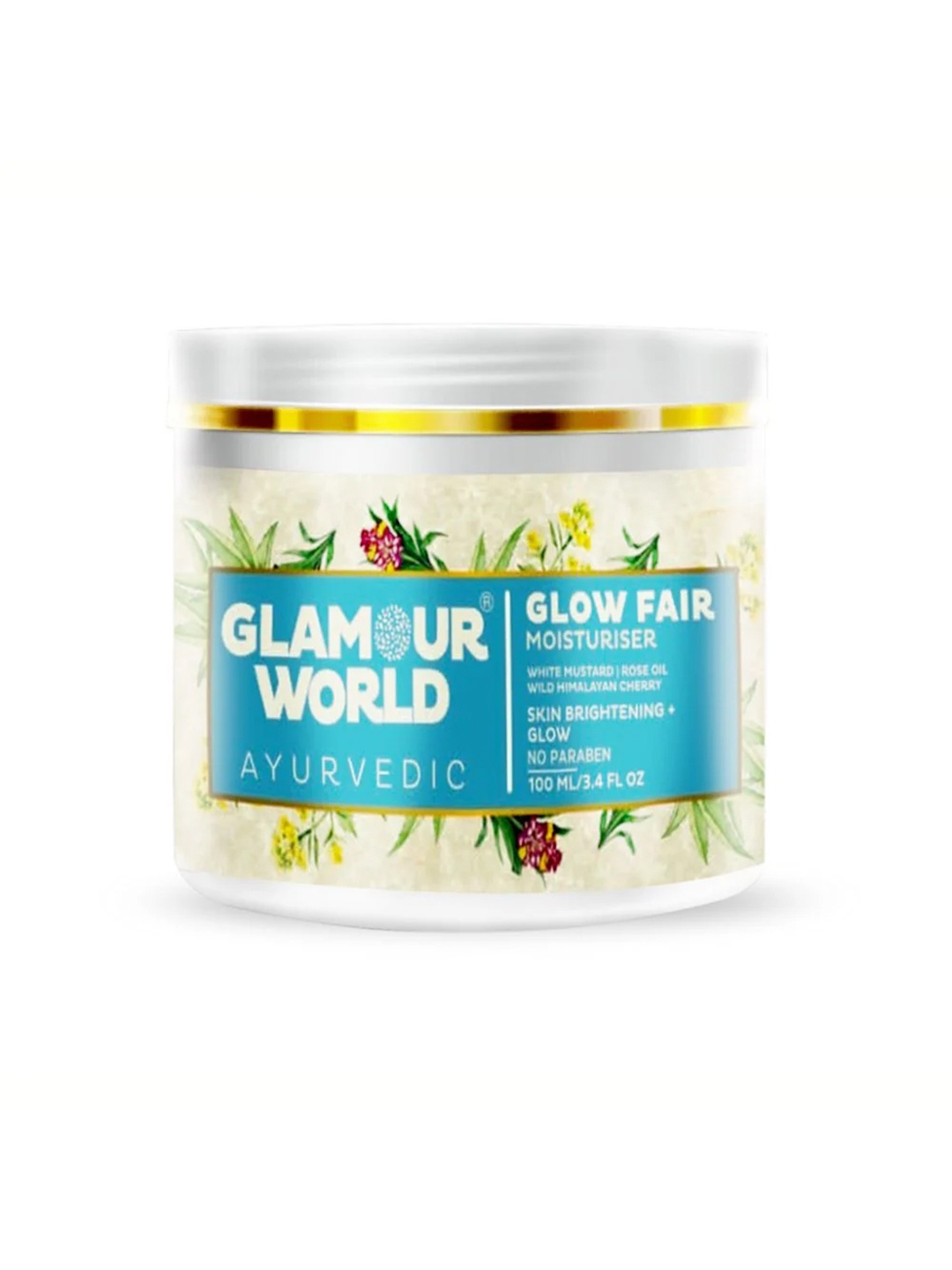 

Glamour World Ayurvedic Fairness Solution Glow Fair Moisturiser with Aloe & Turmeric-100ml, White