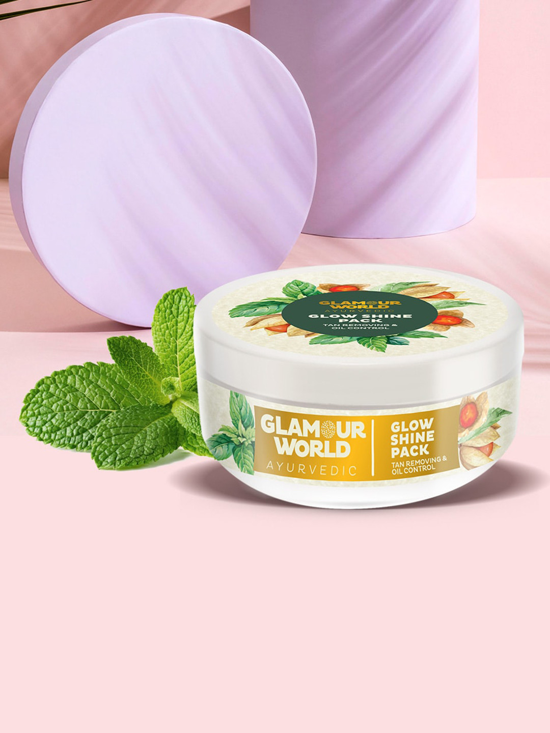 

Glamour World Ayurvedic Glow Shine Pack for Tan Removing & Oil Control - 150g, White