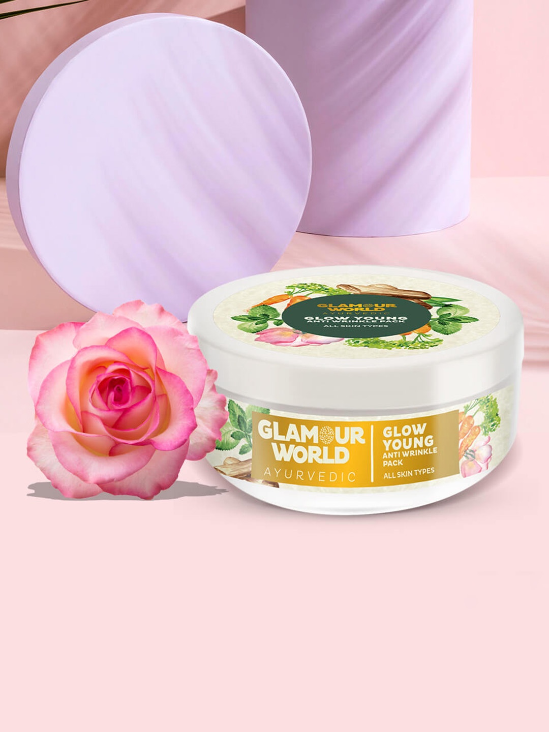 

Glamour World Ayurvedic Glow Young Anti Wrinkle Face Pack - 150g, White